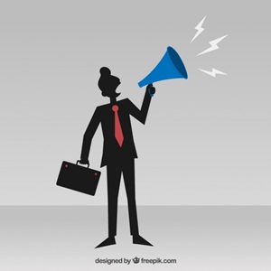 aviso-hombre de negocio-megafono